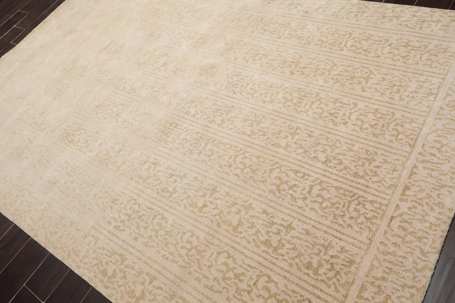 6' 1''x9' 1'' Hand Knotted Tibetan 100% Wool Tibetan Transitional  Oriental Area Rug Beige,Champagne Color-3