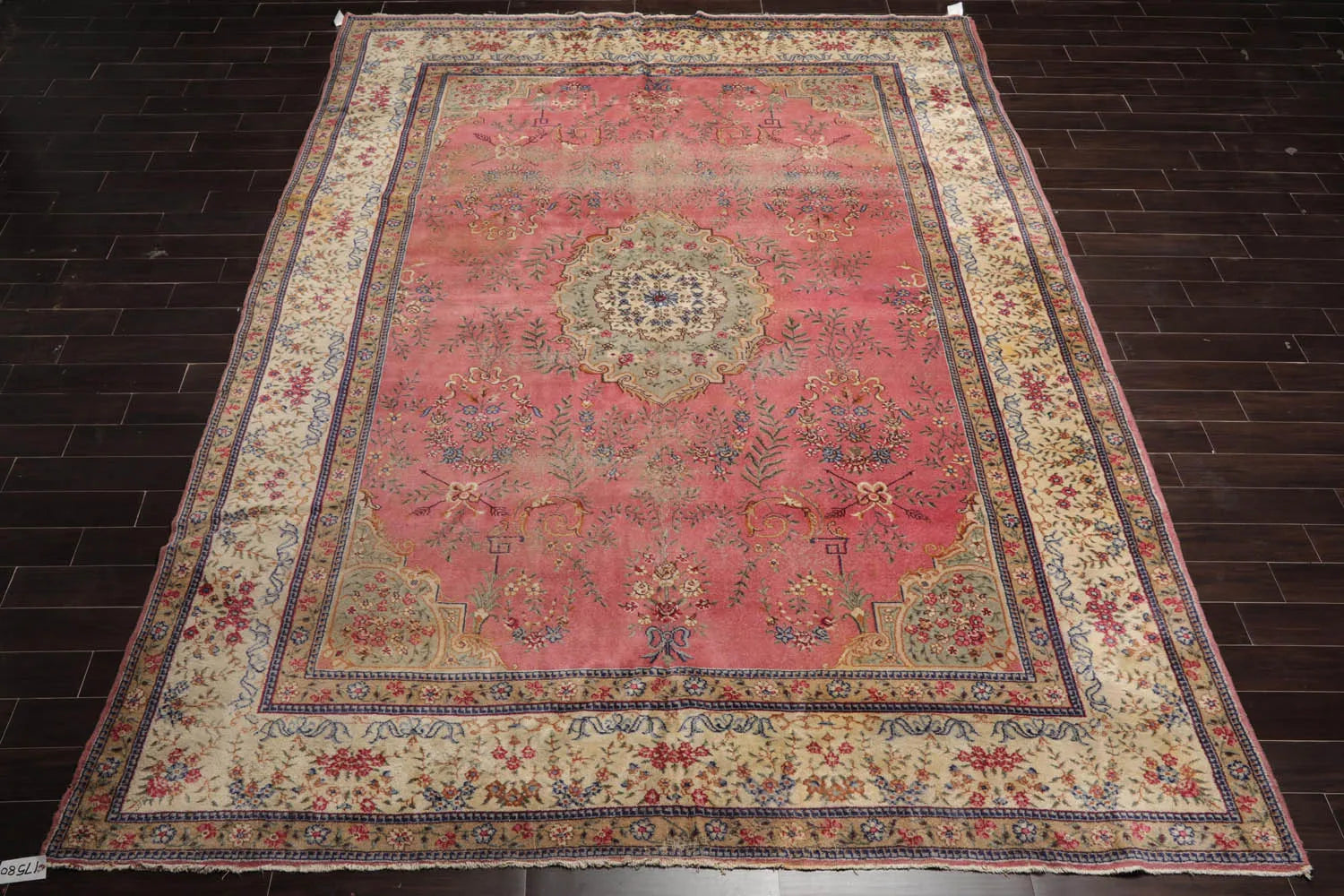 10x14 Pink, Ivory Hand Knotted Tibetan 100% Wool Tibetan Traditional Oriental Area Rug-4