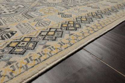 LoomBloom 9'x12'1" Ivory Hand Knotted Transitional All-Over 250 KPSI Wool Oriental Area Rug-3