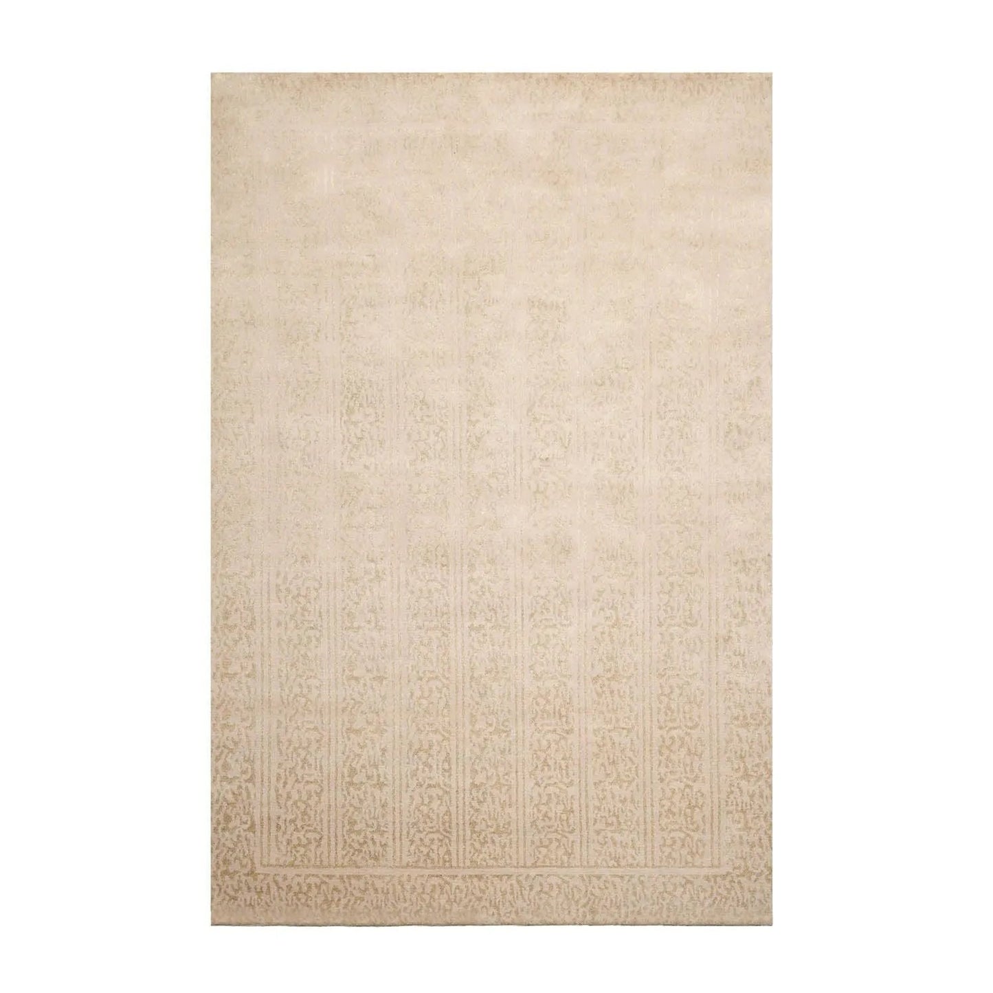 6' 1''x9' 1'' Hand Knotted Tibetan 100% Wool Tibetan Transitional  Oriental Area Rug Beige,Champagne Color-1